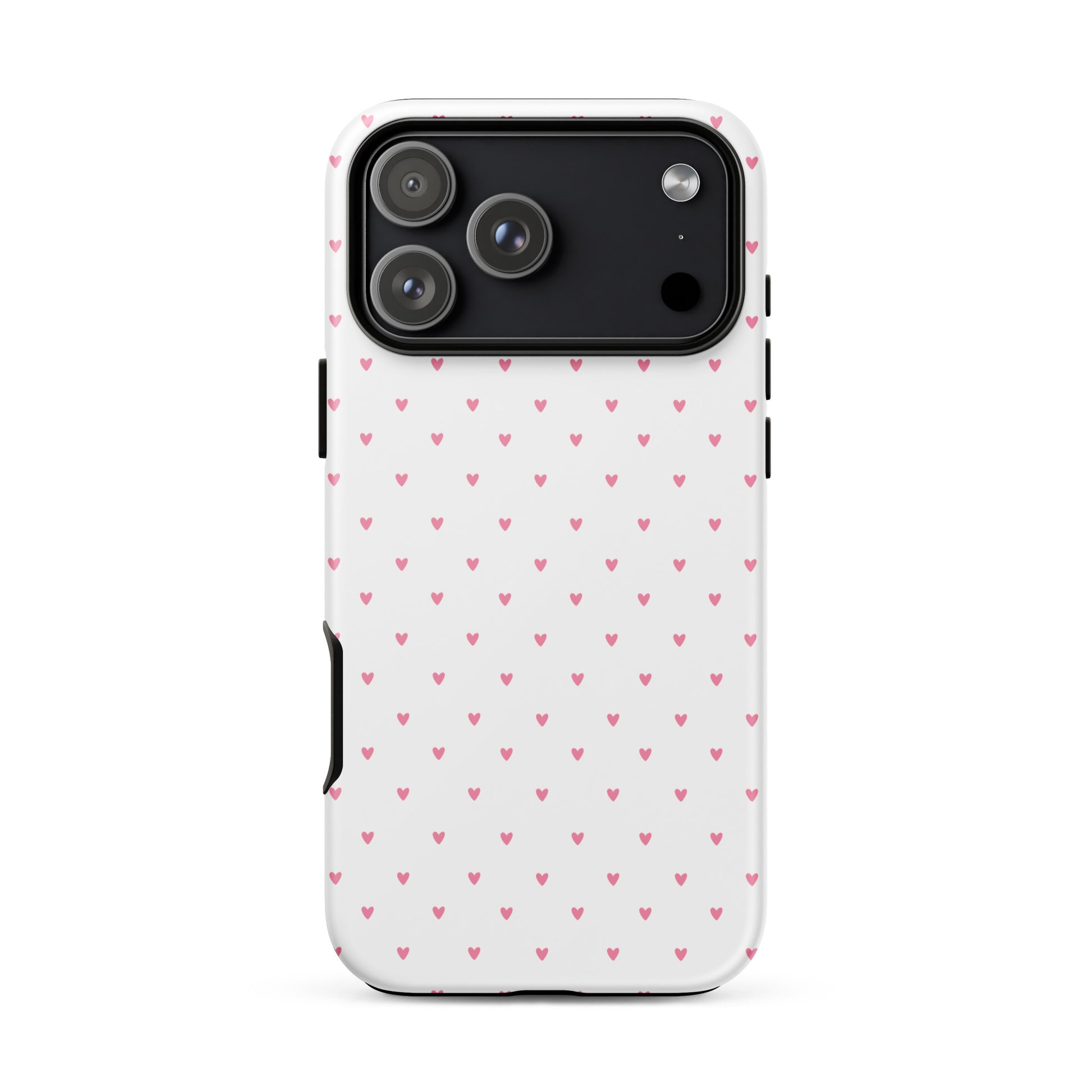 Phone Case for iPhone with Heart-Dot Pattern in playful polka-dot style, featuring adorable hearts on a bold background, cute and stylish design.