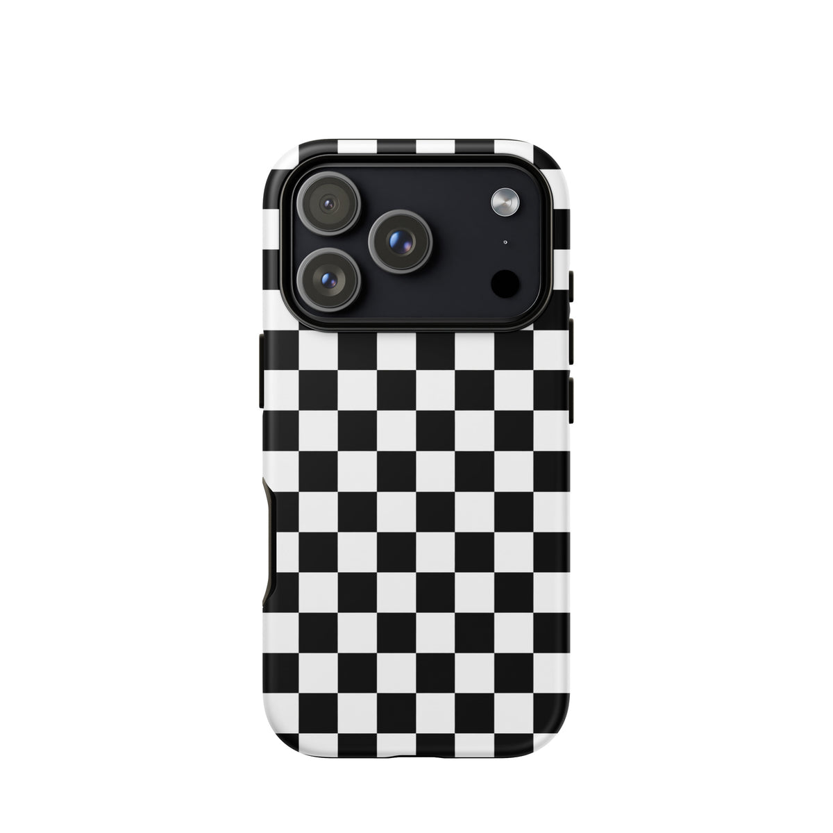Phone Case with black and white checkered pattern for iPhone