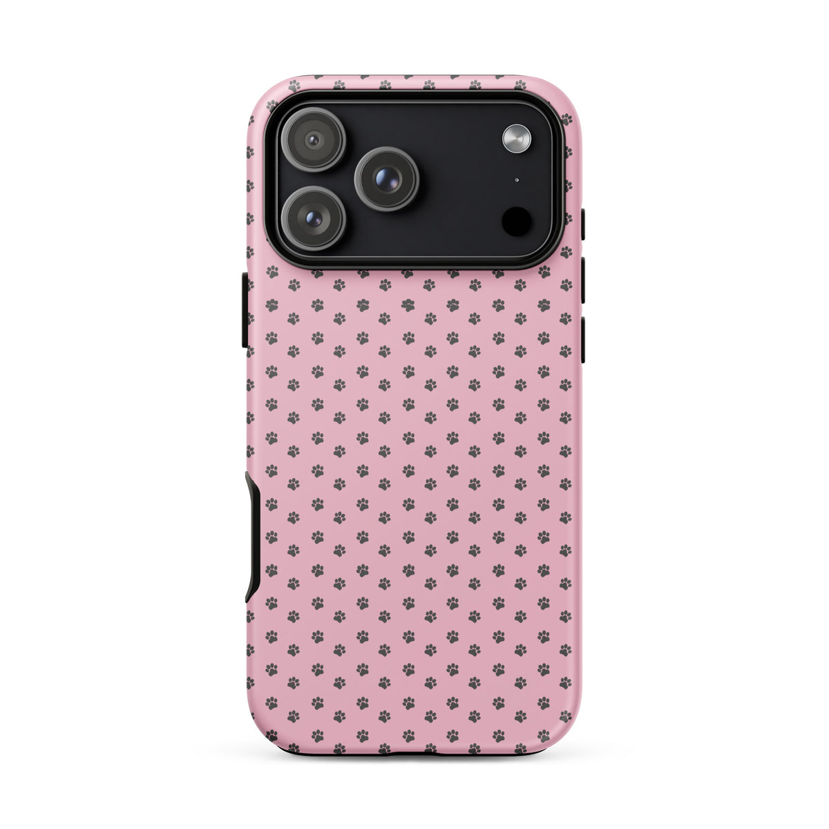 Phone Case for iPhone with playful pink paw-print design, offering stylish and protective charm for pet lovers.