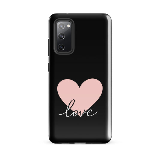 Phone Case Samsung Galaxy with heart and script love design for stylish protection.