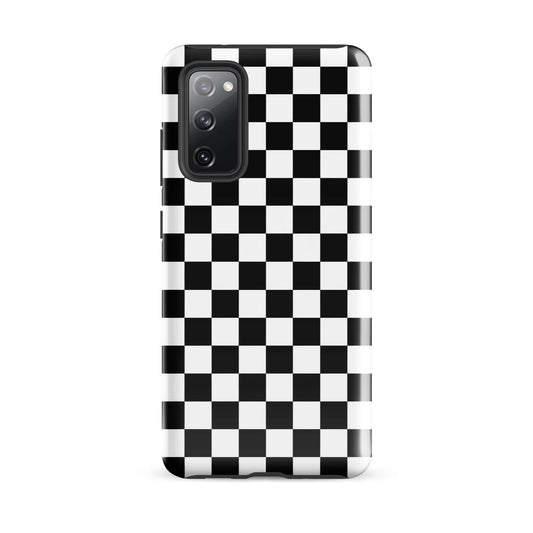 Bold checkered Phone Case for Samsung Galaxy with black and white pattern, stylish and protective
