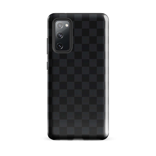 Phone Case for Samsung Galaxy with black charcoal checkered design, sleek and modern look, offers protection and style.