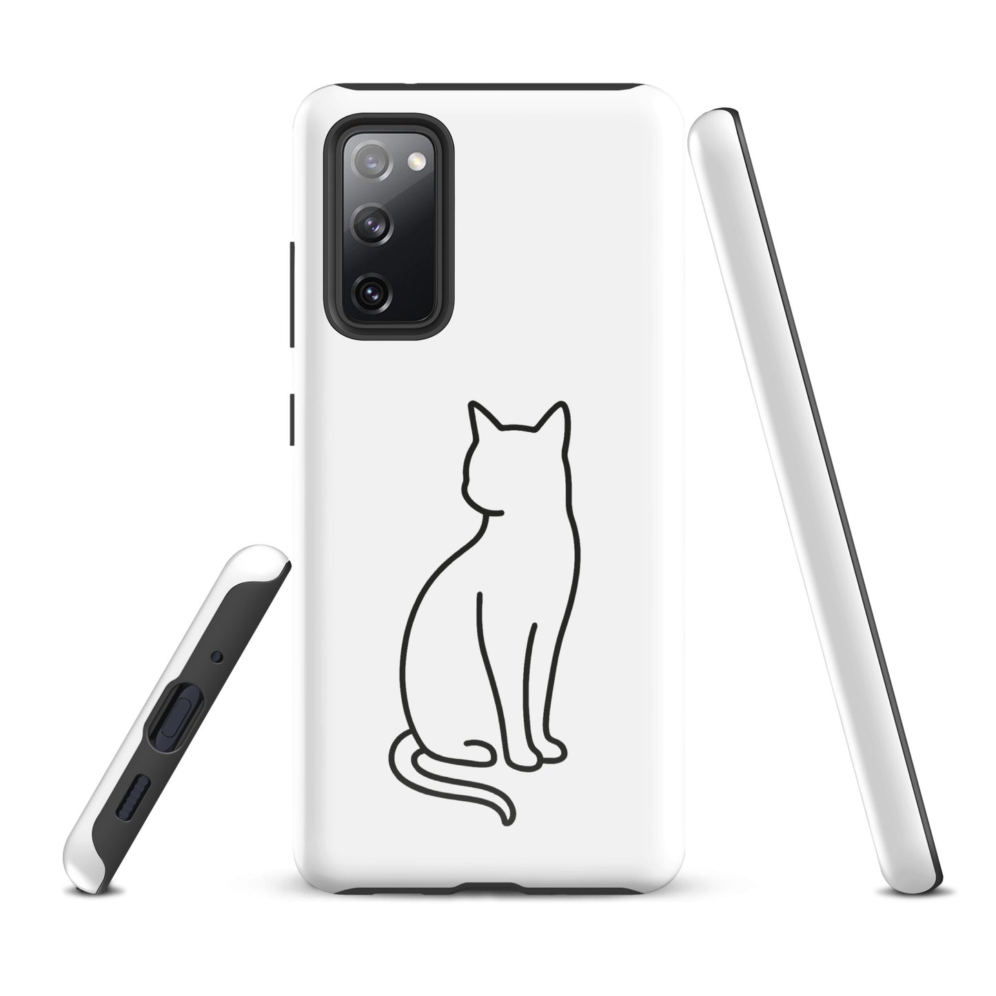 Phone Case for Samsung Galaxy with minimalistic cat design, ideal for modern pet lovers seeking style and protection.