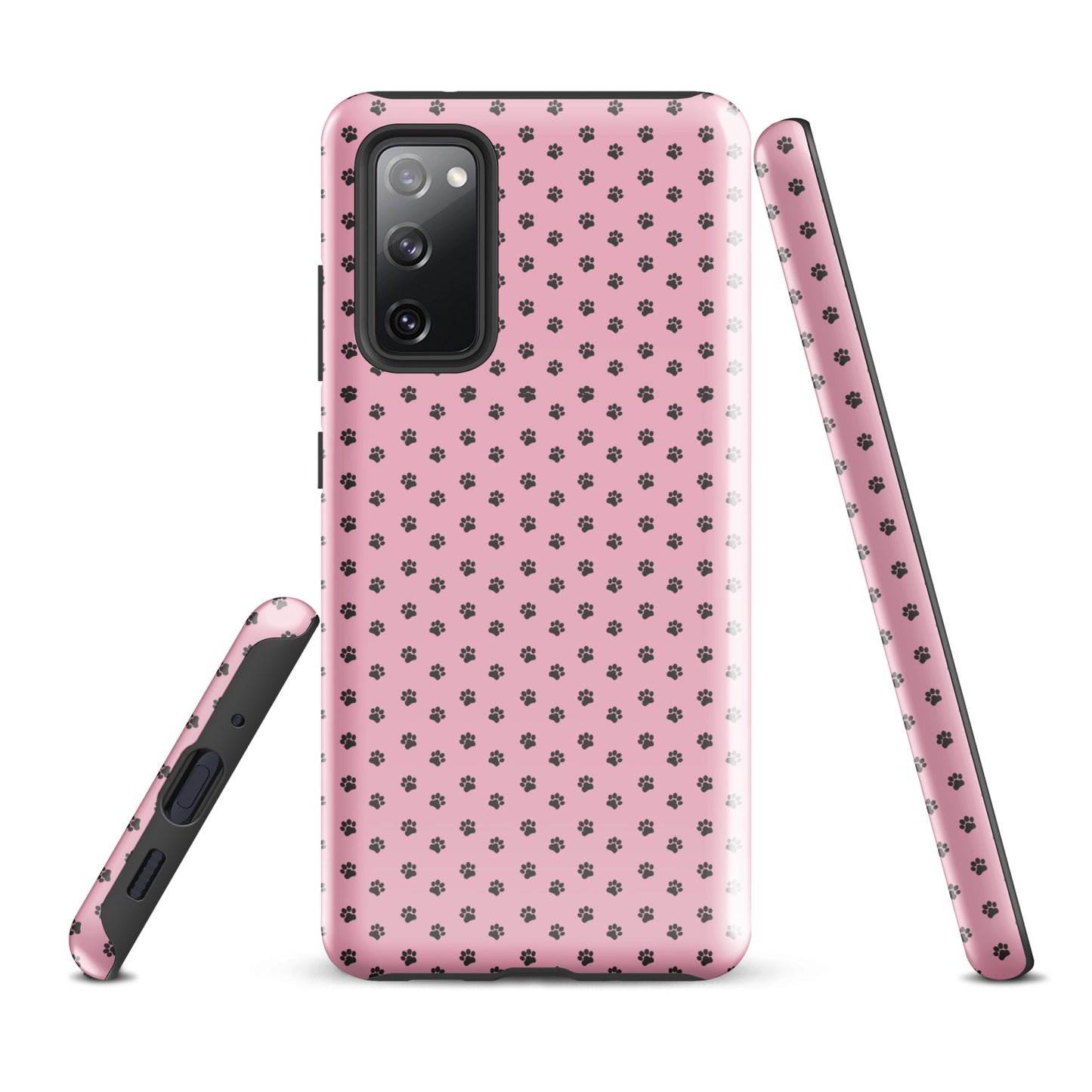 Phone Case Samsung Galaxy with playful pink paw-print design for pet lovers