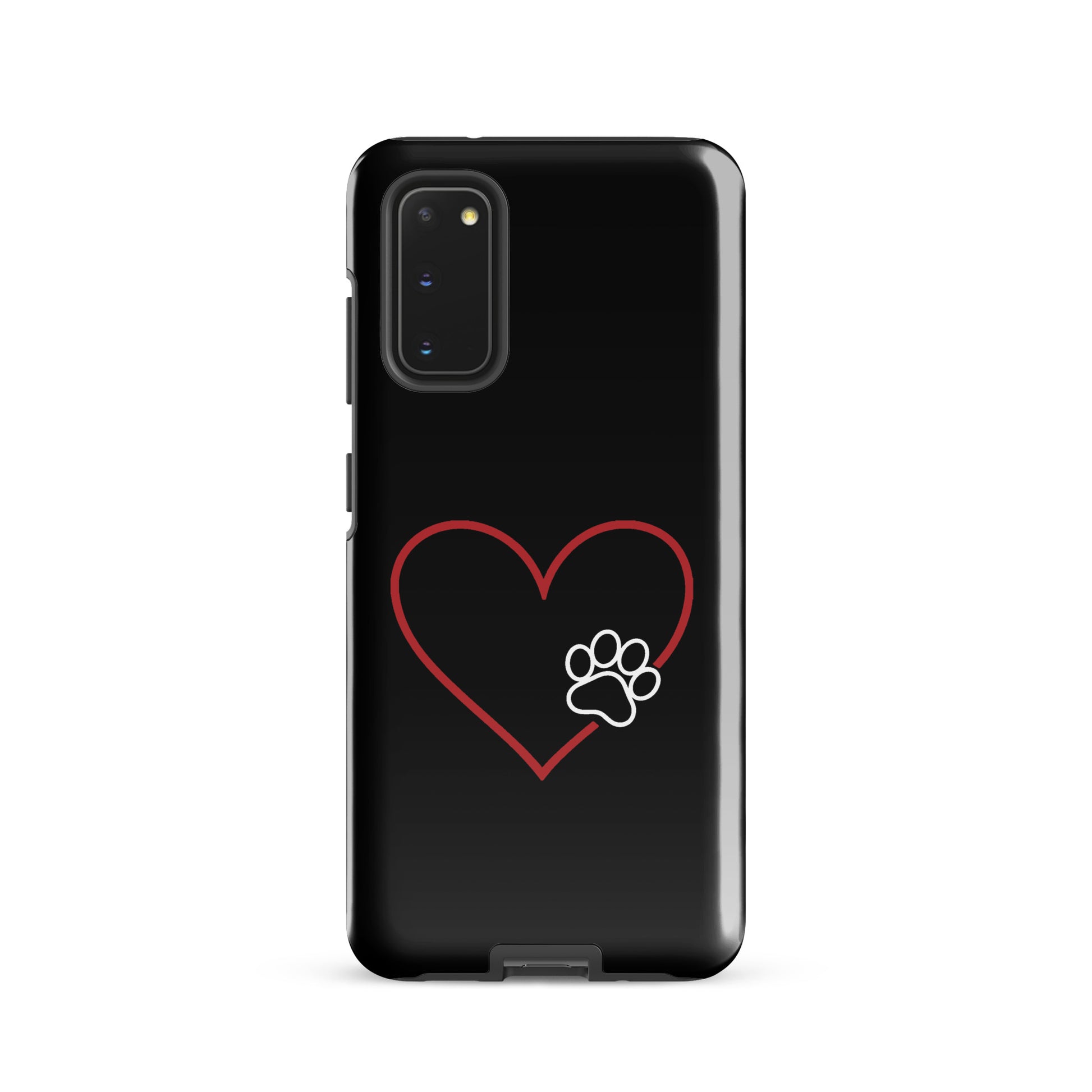 Phone Case for Samsung Galaxy featuring a minimalist heart and paw print design, symbolizing love and loyalty for pet enthusiasts.