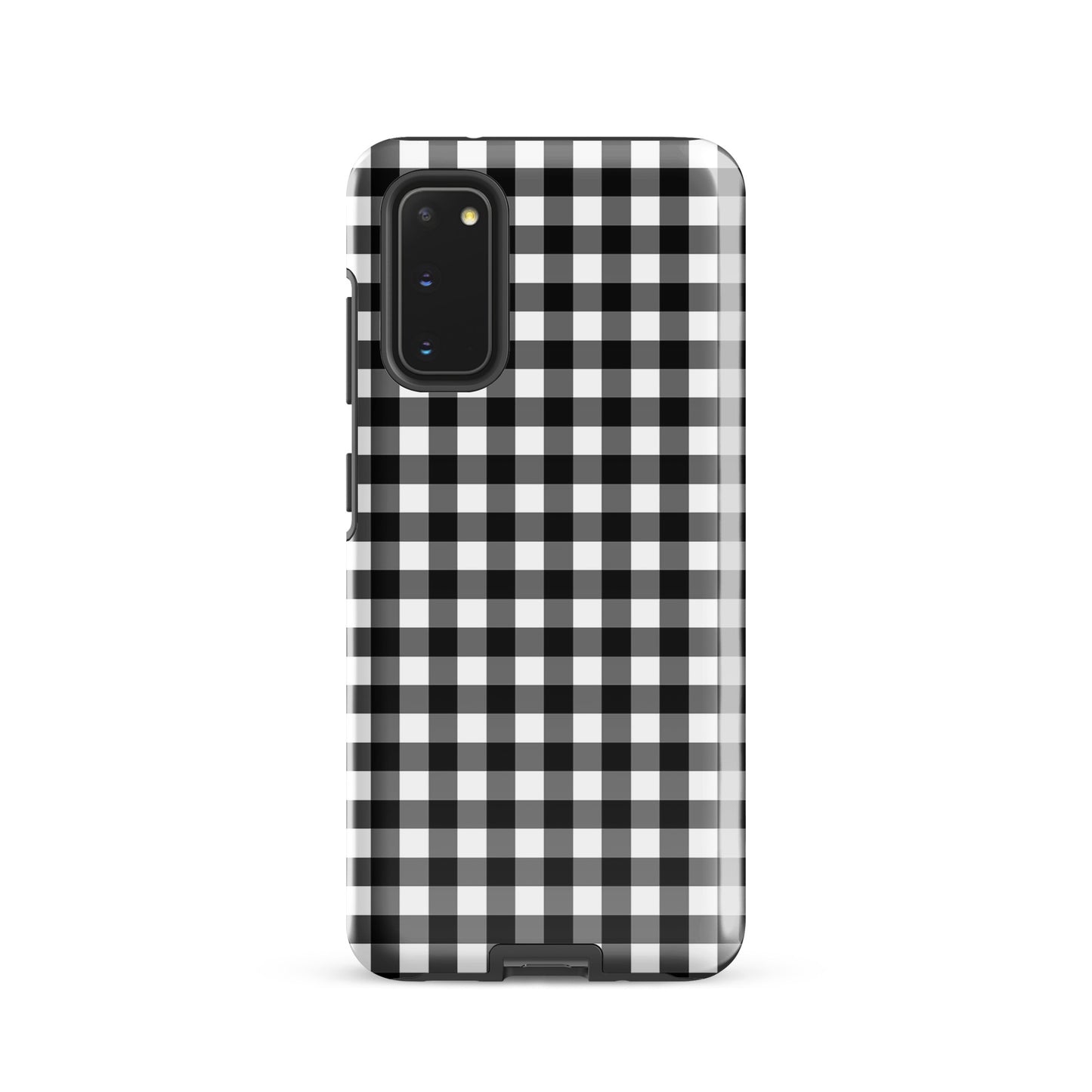 Black-and-white gingham pattern Phone Case for Samsung Galaxy, combining style with protection and upscale craftsmanship.