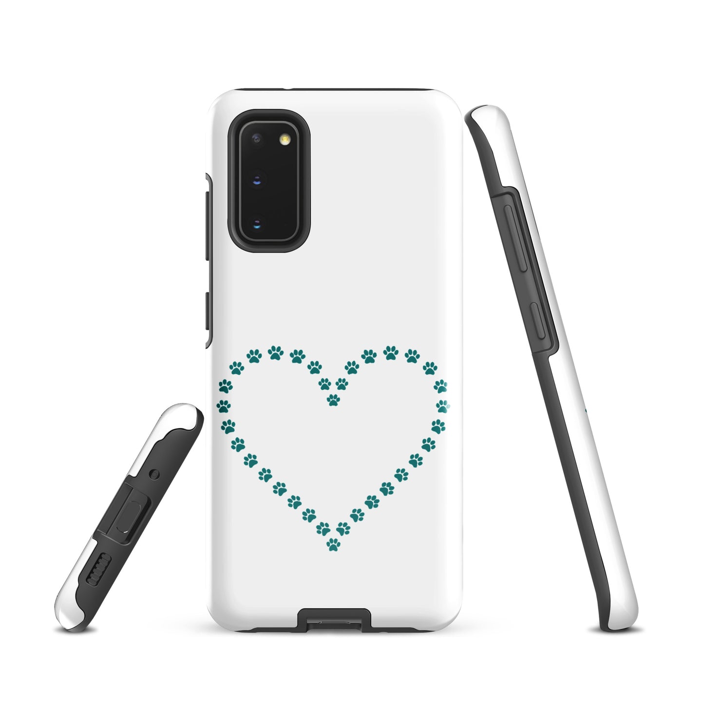 Phone Case for Samsung Galaxy with paw print heart design, ideal for pet lovers and animal design enthusiasts. Durable and stylish protection.