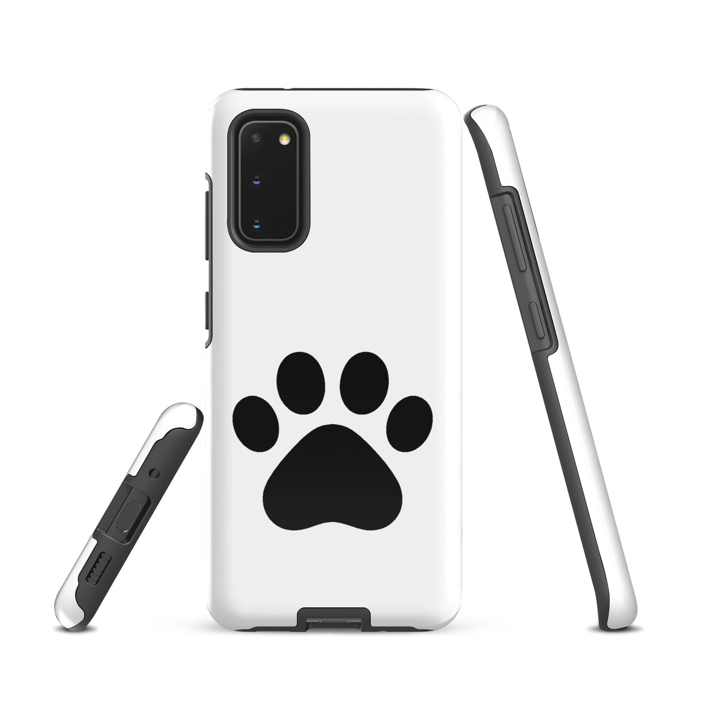 Phone Case for Samsung Galaxy with minimalist paw print design for pet lovers, featuring sleek protection for cat and dog parents.
