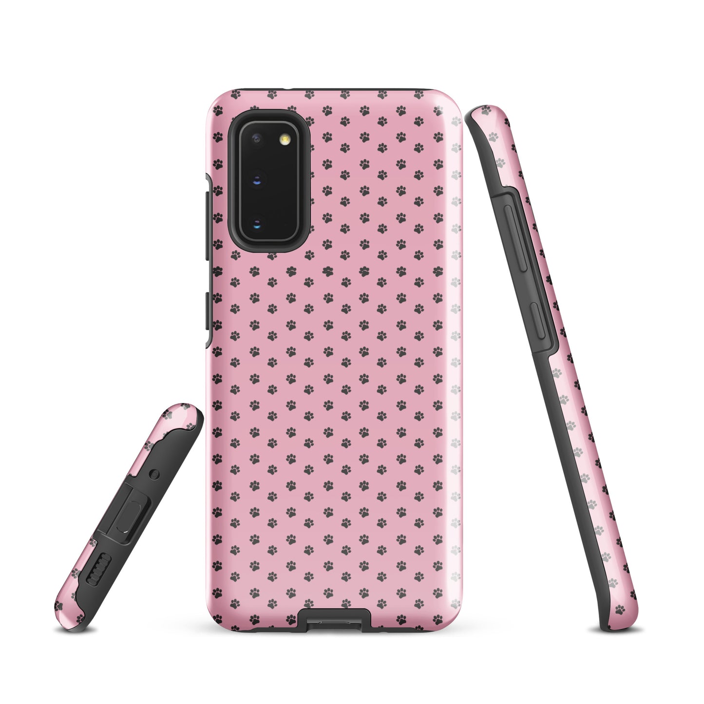 Phone Case Samsung Galaxy with paw-print design in playful pink, providing cute and durable protection for pet lovers.