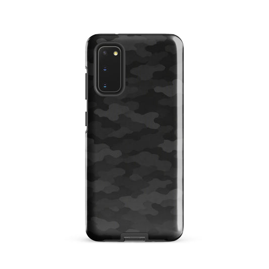 Phone Case for Samsung Galaxy with black camo design, offering tough protection and modern style.