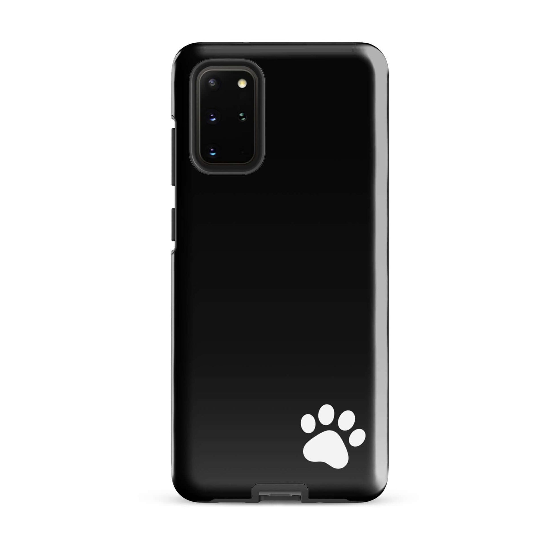 Phone Case for Samsung Galaxy with minimalist black design and white paw print, adding playful charm and style to your device.