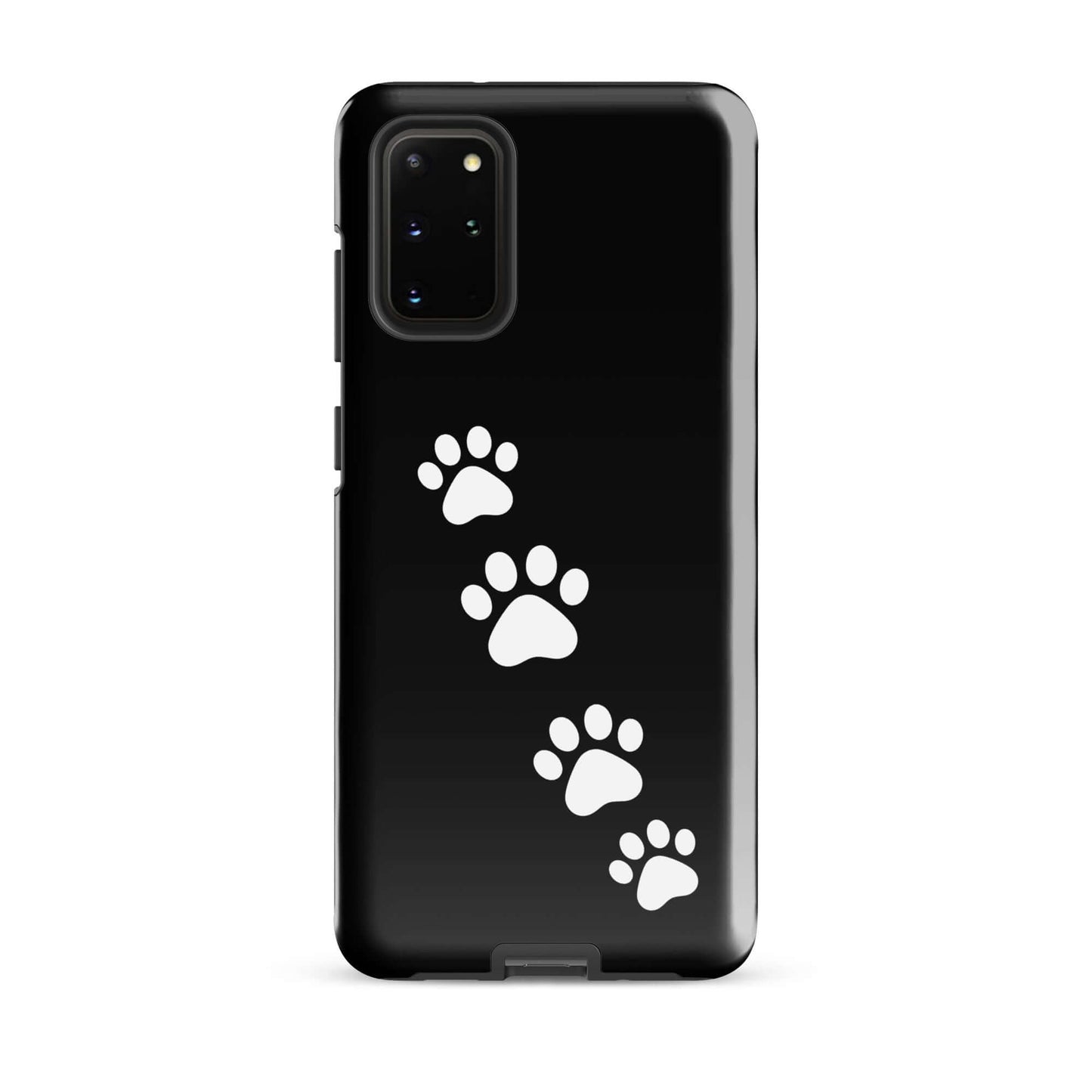 Phone case for Samsung Galaxy with charming white paw-print trail design for pet lovers.