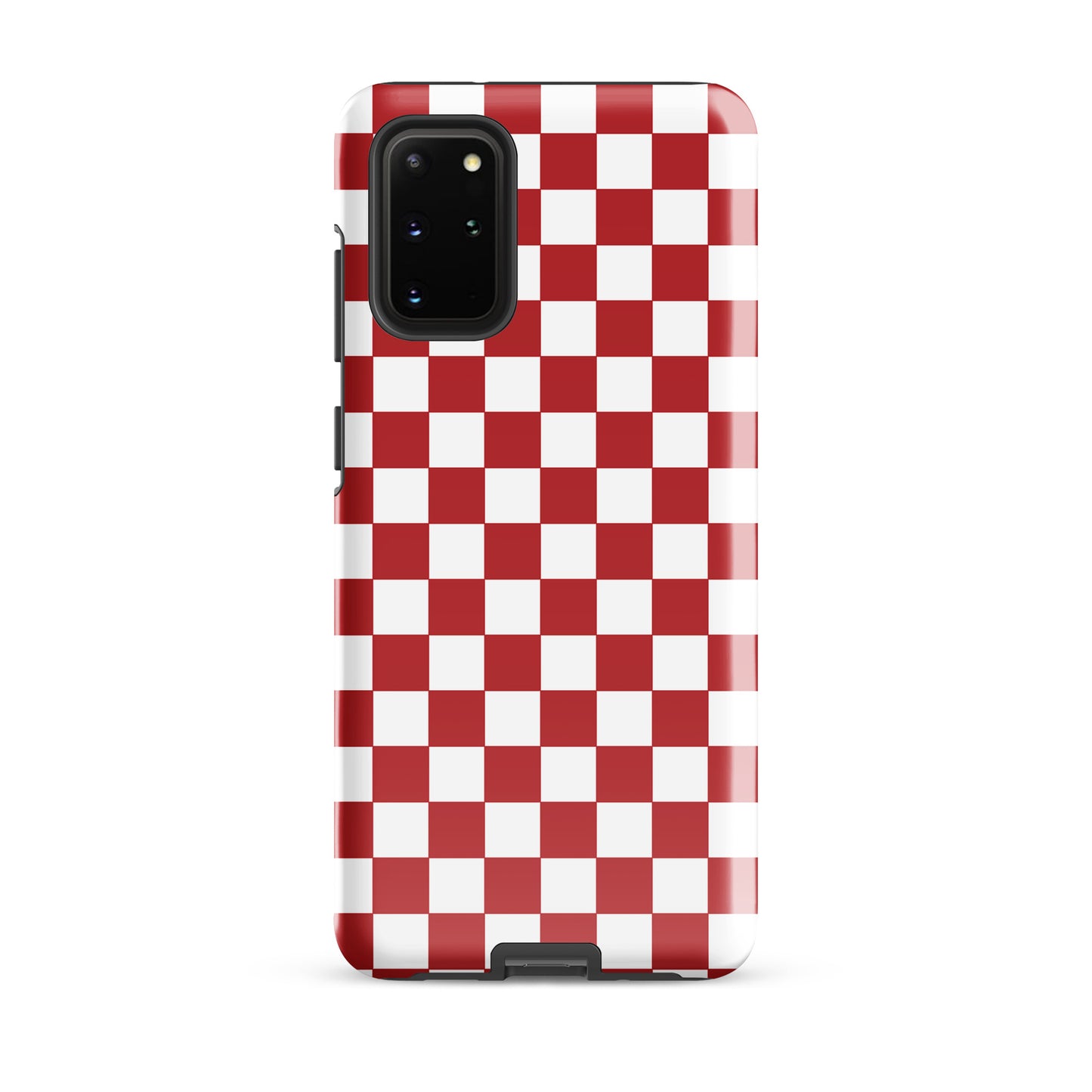 Phone Case for Samsung Galaxy in crimson red checkered design, adding bold style and personality to your device with playful vibes.