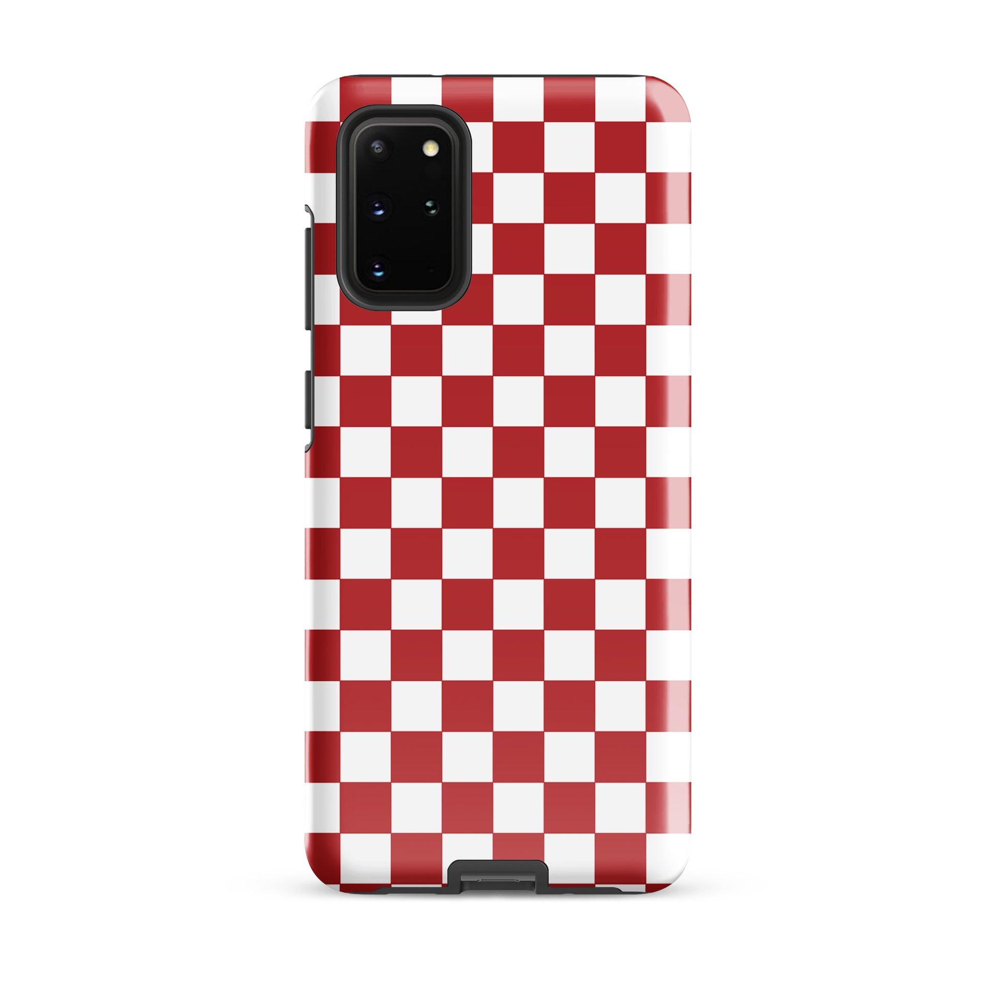 Phone Case for Samsung Galaxy in crimson red checkered design, adding bold style and personality to your device with playful vibes.