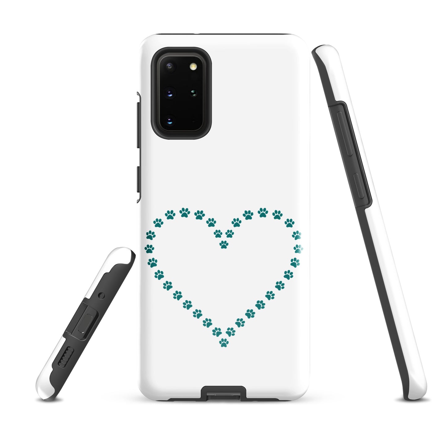 Phone Case for Samsung Galaxy with paw print heart design, perfect for pet lovers seeking durable protection and playful charm.