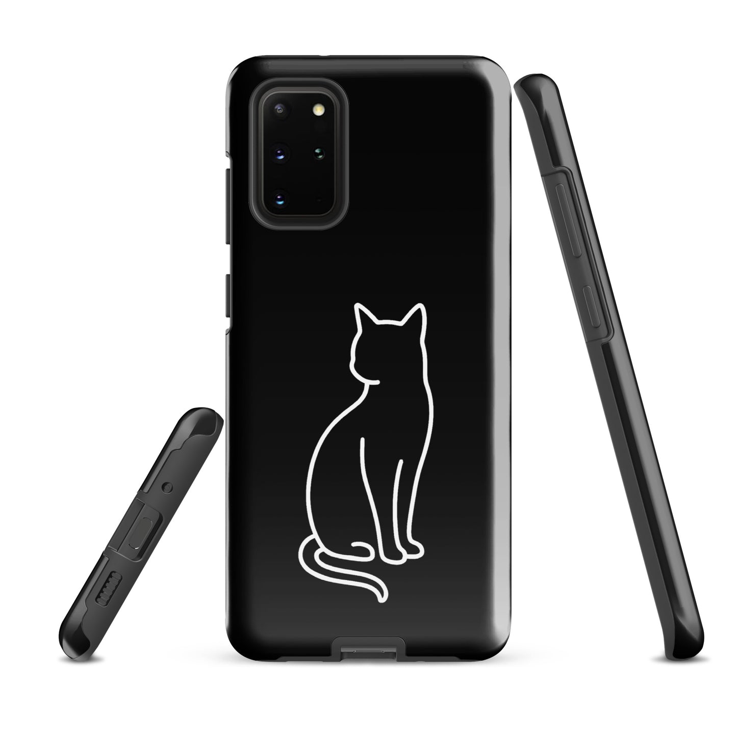 Phone Case for Samsung Galaxy with minimalist cat design, perfect for modern cat lovers seeking style and protection.