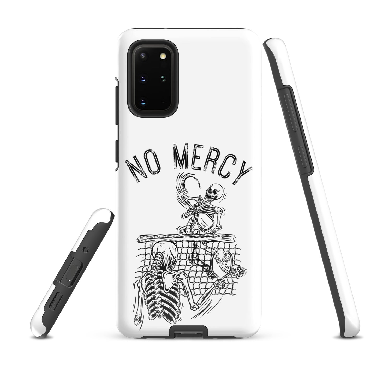 Pickleball Samsung Galaxy Case with No Mercy design featuring aggressive players on the court, perfect for intense games.