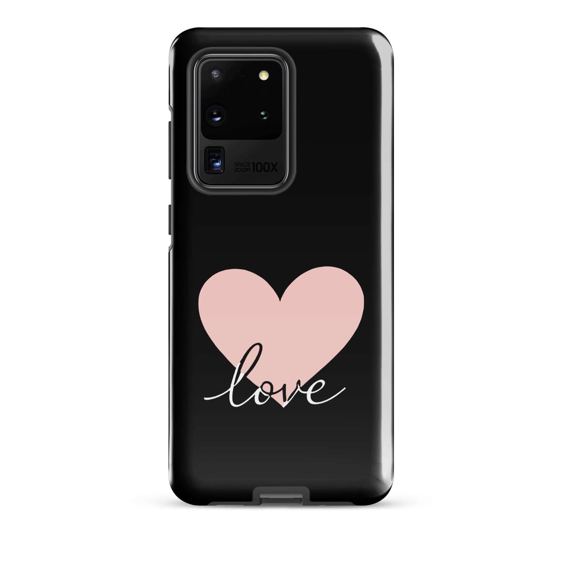 Phone Case Samsung Galaxy with heart and love script design for stylish protection.
