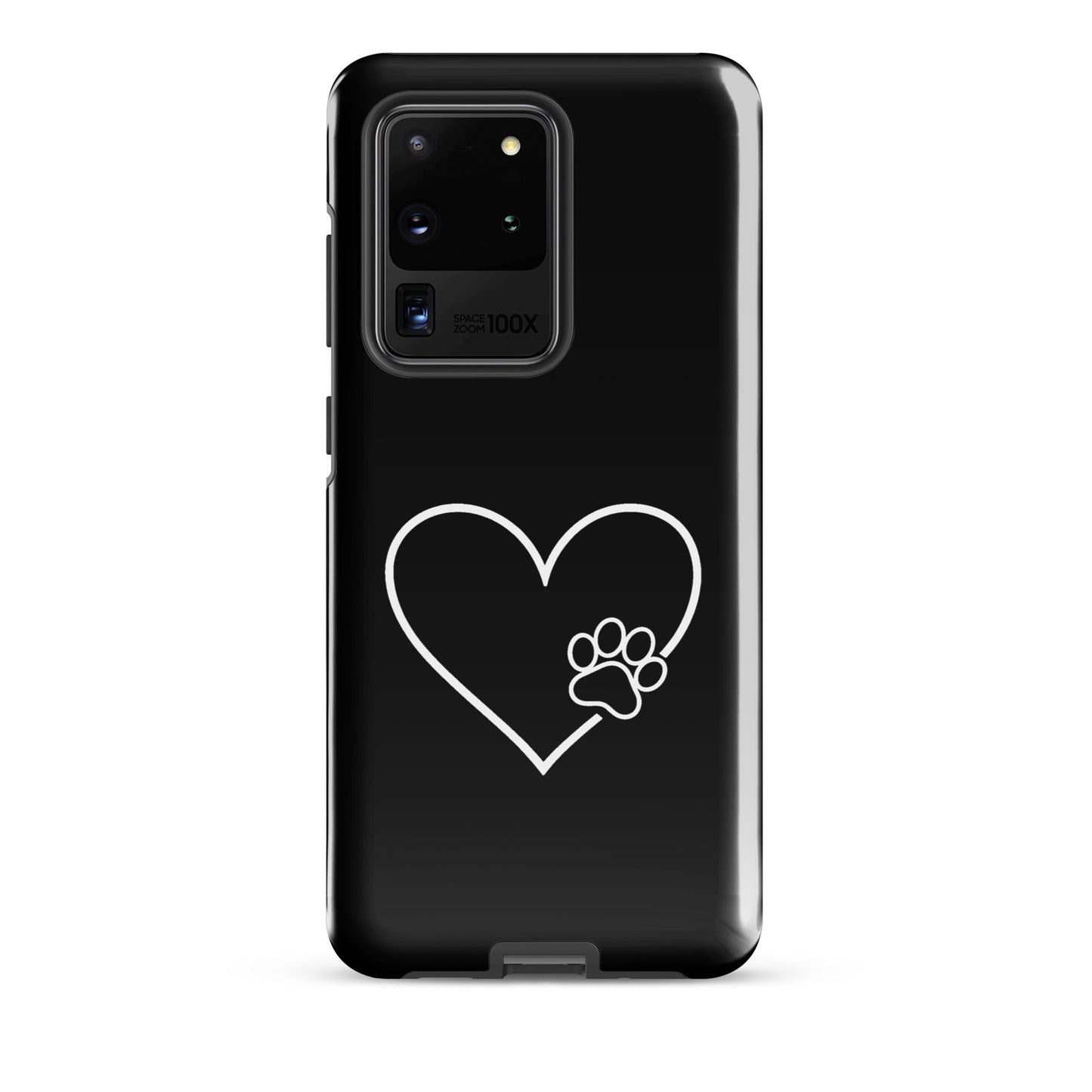 Phone Case for Samsung Galaxy with heart and paw print design, perfect for pet lovers seeking style and protection.