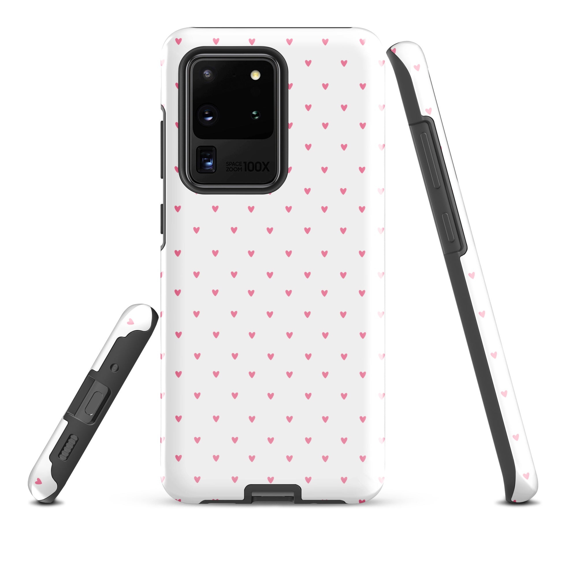 Phone Case for Samsung Galaxy with Heart-Dot Pattern, featuring adorable hearts on a bold background, blending modern style and personality.