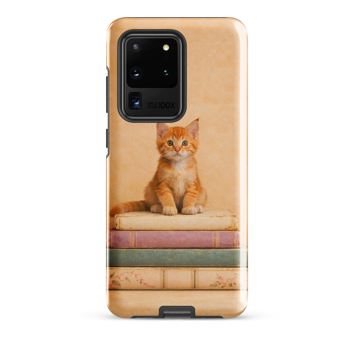 Phone Case for Samsung Galaxy with kitten on vintage books design