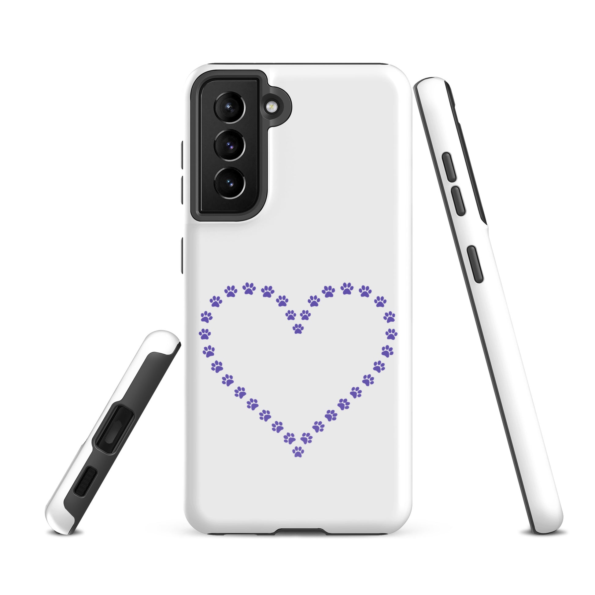 Phone Case for Samsung Galaxy with heart design made of paw prints, perfect for pet lovers seeking playful charm and strong protection.
