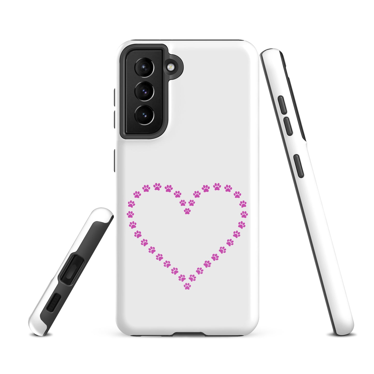 Phone Case for Samsung Galaxy with heart paw print design for pet lovers