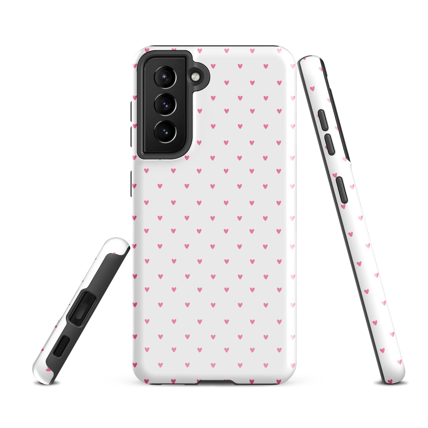 Phone Case for Samsung Galaxy with heart-dot pattern, showcasing a playful polka-dot design with tiny hearts on a bold background.