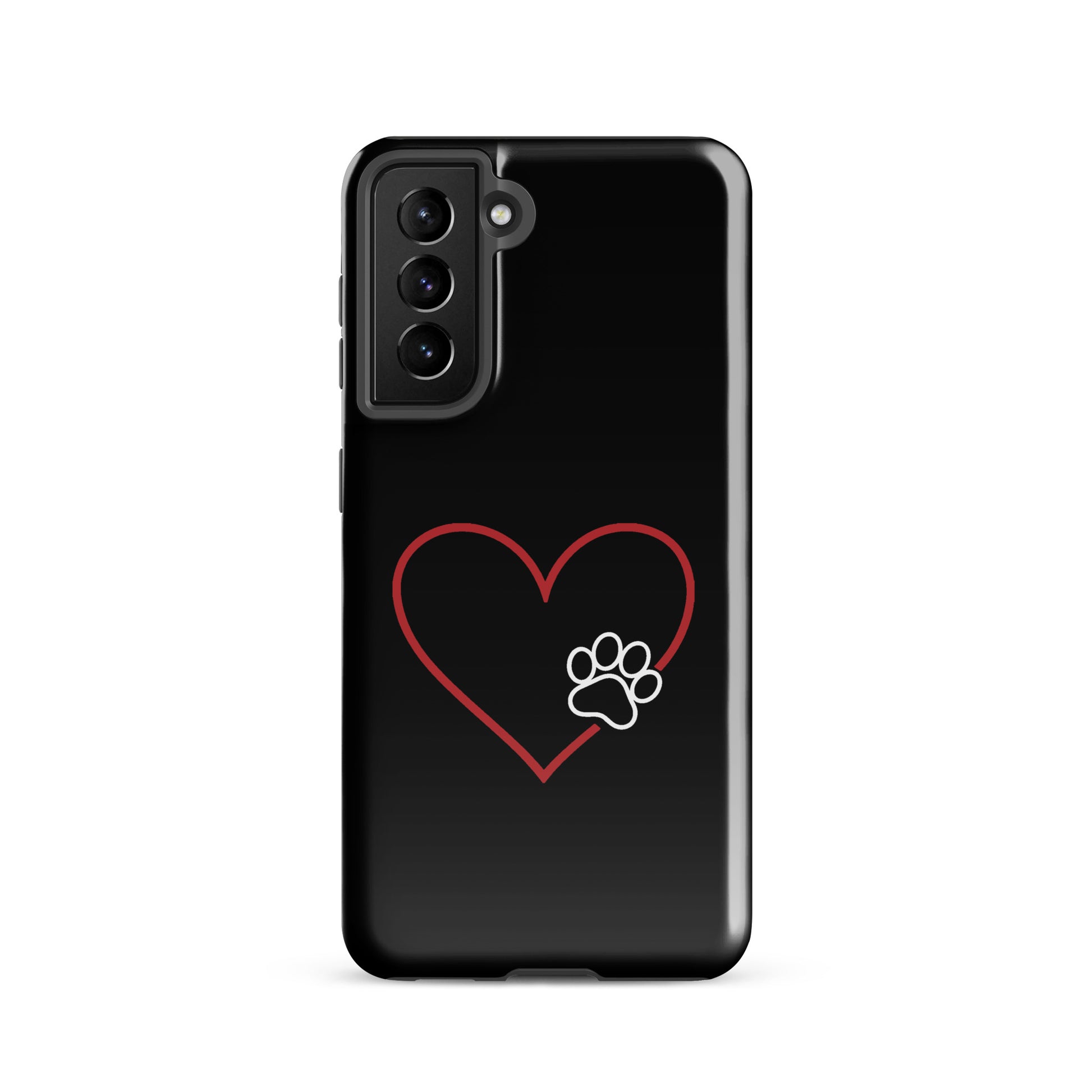 Phone Case for Samsung Galaxy with heart and paw design symbolizing love and loyalty, ideal for pet lovers.