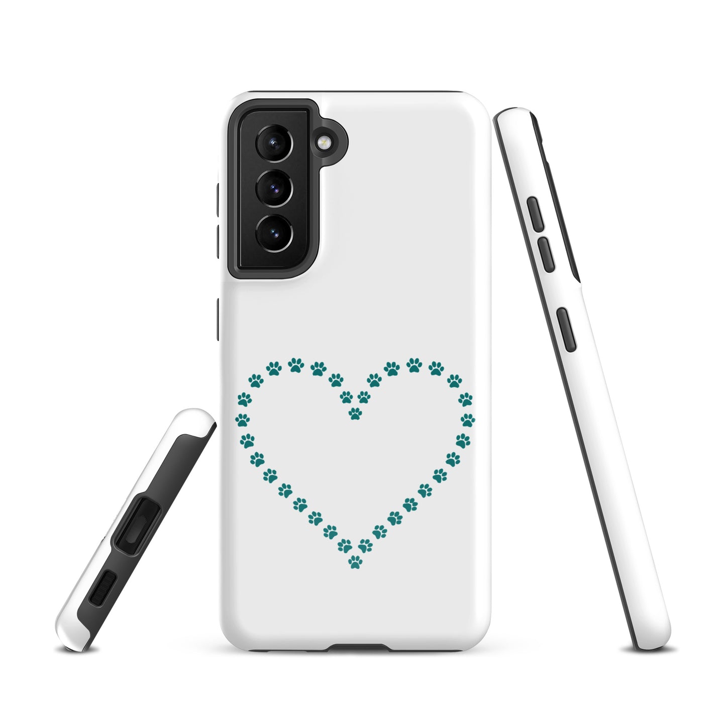 Phone Case for Samsung Galaxy with paw print heart design for pet lovers, perfect for cat and dog owners seeking playful charm and protection.