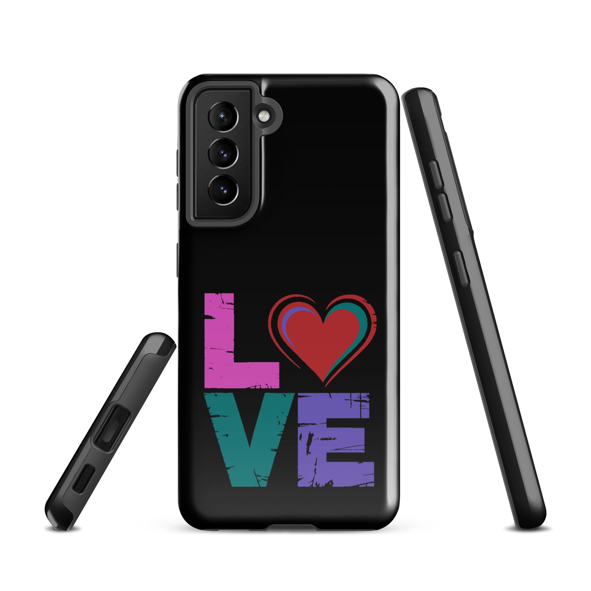 Phone Case: Love Dual Layer for Samsung Galaxy with Heart Design