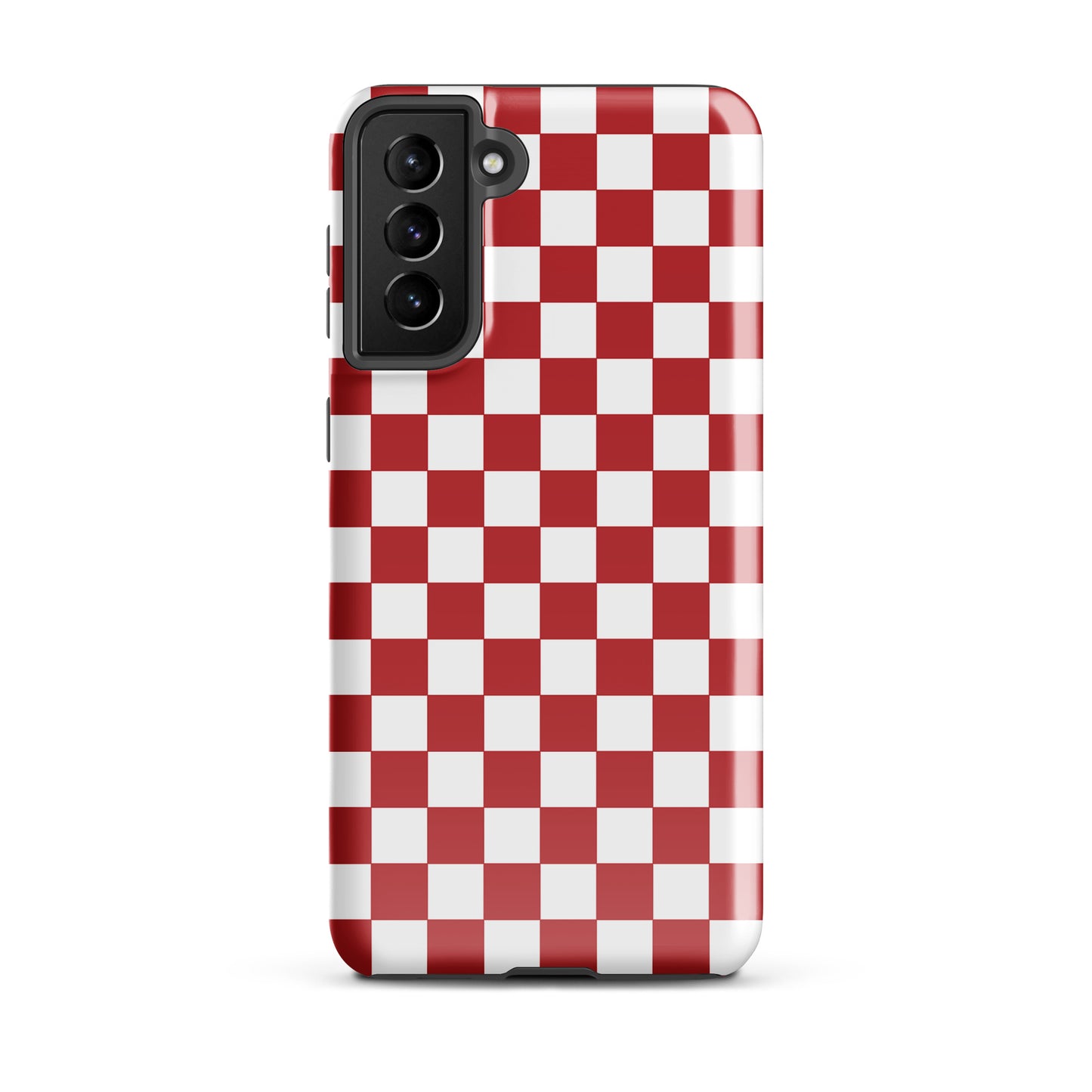 Phone Case for Samsung Galaxy with crimson red checkered design