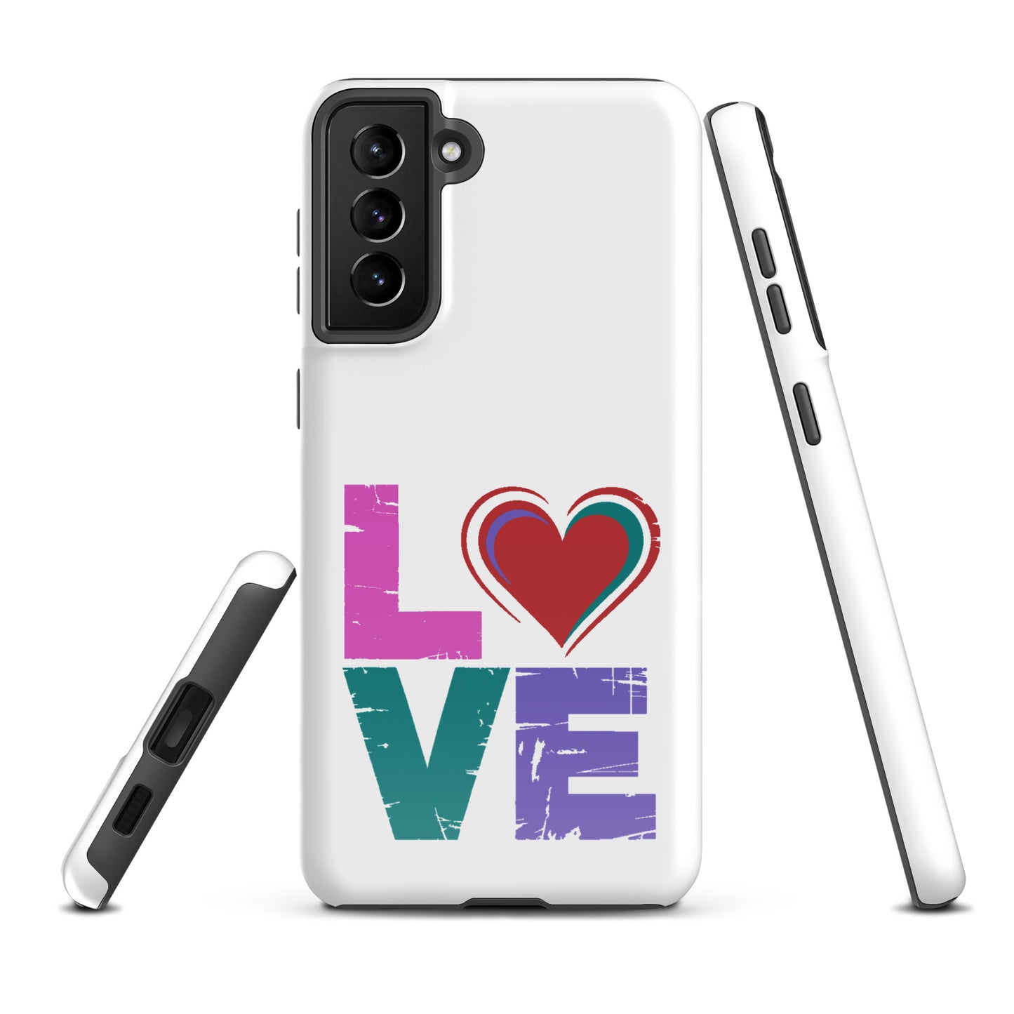 Phone Case Love Dual Layer for Samsung Galaxy with heart design