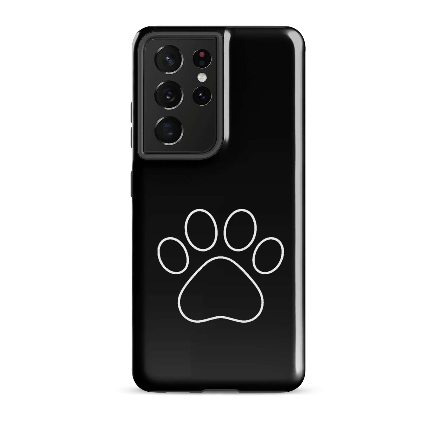 Phone Case for Samsung Galaxy featuring a minimalist white paw print design, perfect for pet lovers.