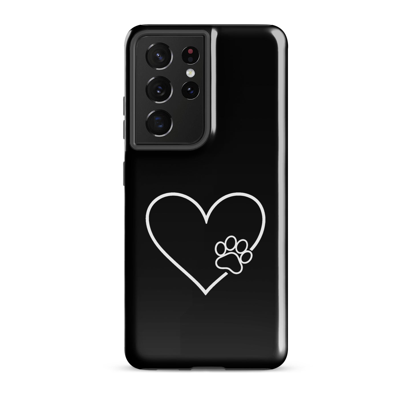 Phone Case for Samsung Galaxy with heart and paw print design symbolizing love and loyalty. Perfect for pet lovers seeking stylish protection.