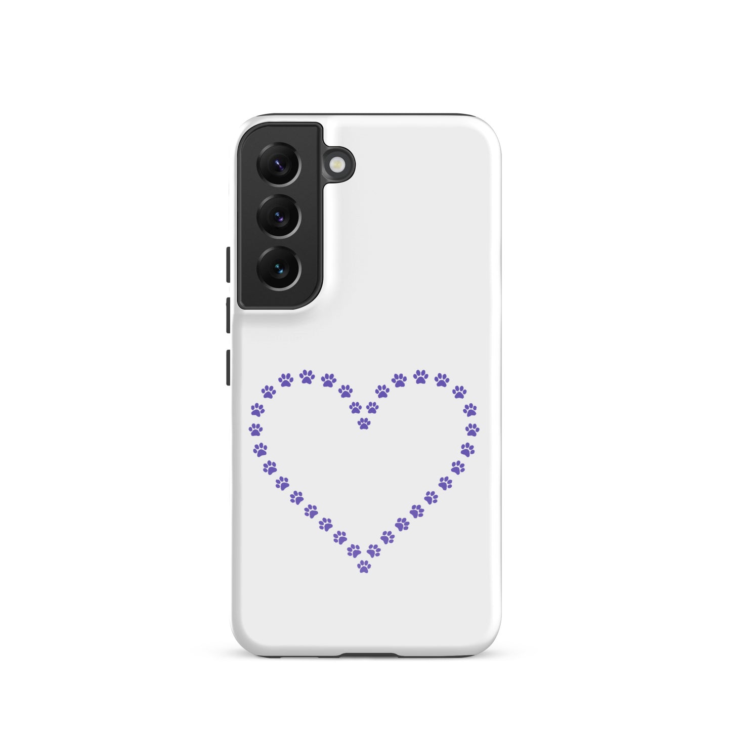 Phone Case for Samsung Galaxy with paw print heart design, perfect for pet lovers.