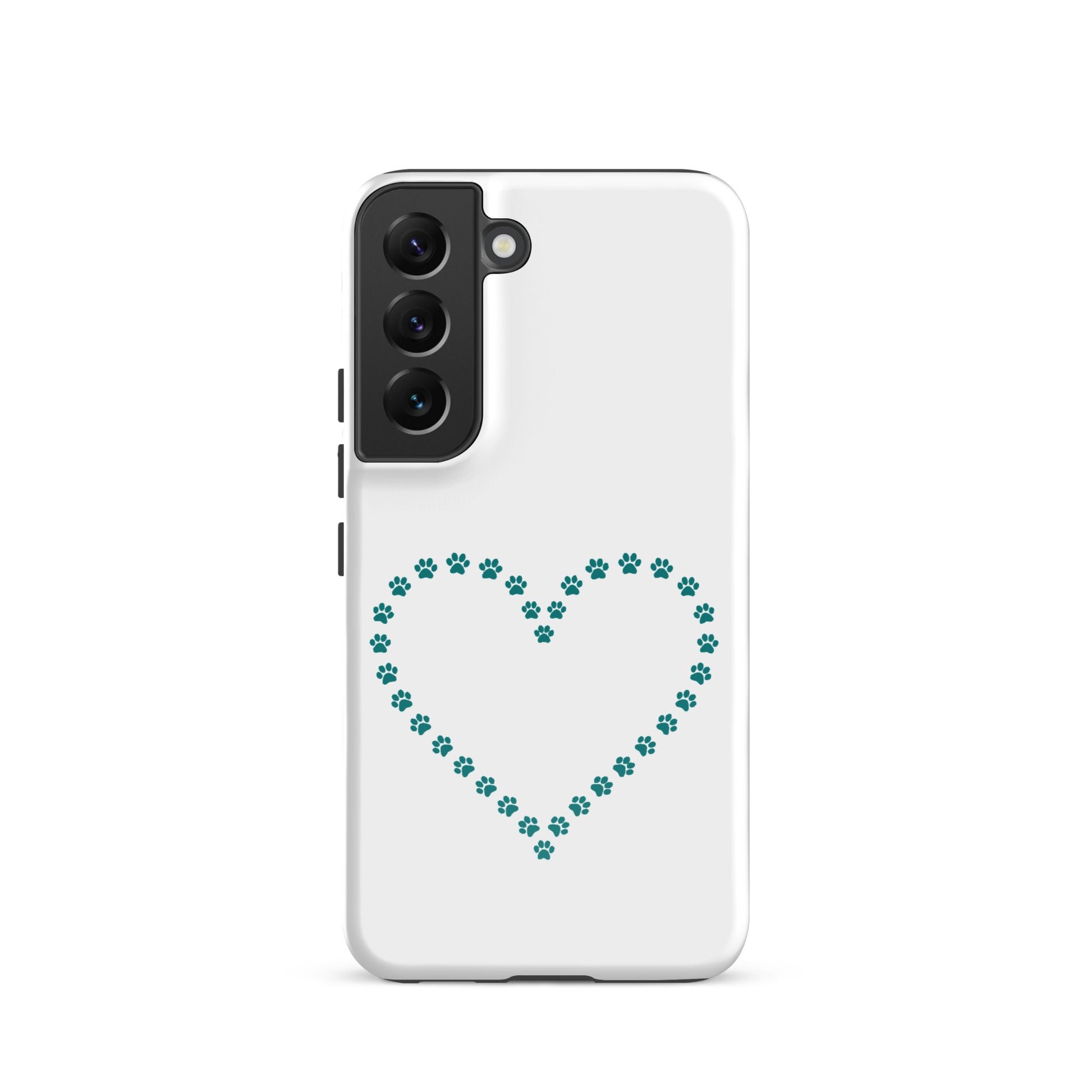 Phone Case for Samsung Galaxy with paw print heart design, perfect for pet lovers.