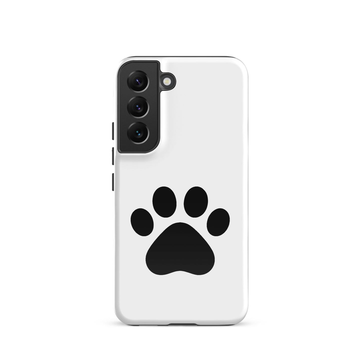 Phone Case for Samsung Galaxy featuring a sleek black paw print design for pet lovers.