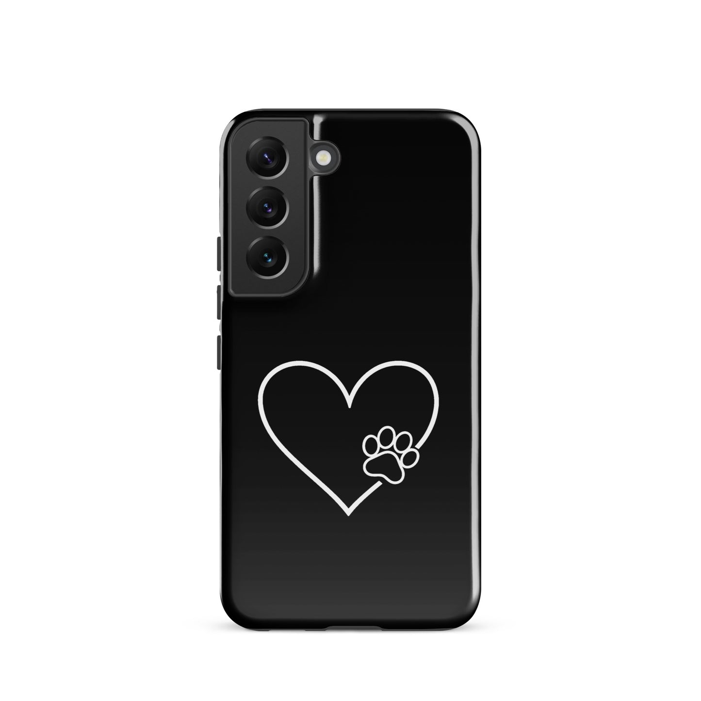 Phone Case for Samsung Galaxy with heart and paw print in minimalist design