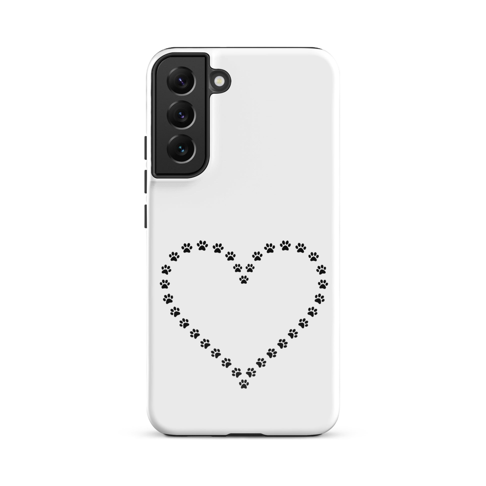 Phone Case for Samsung Galaxy with paw print heart design, perfect for pet lovers who adore their animals.