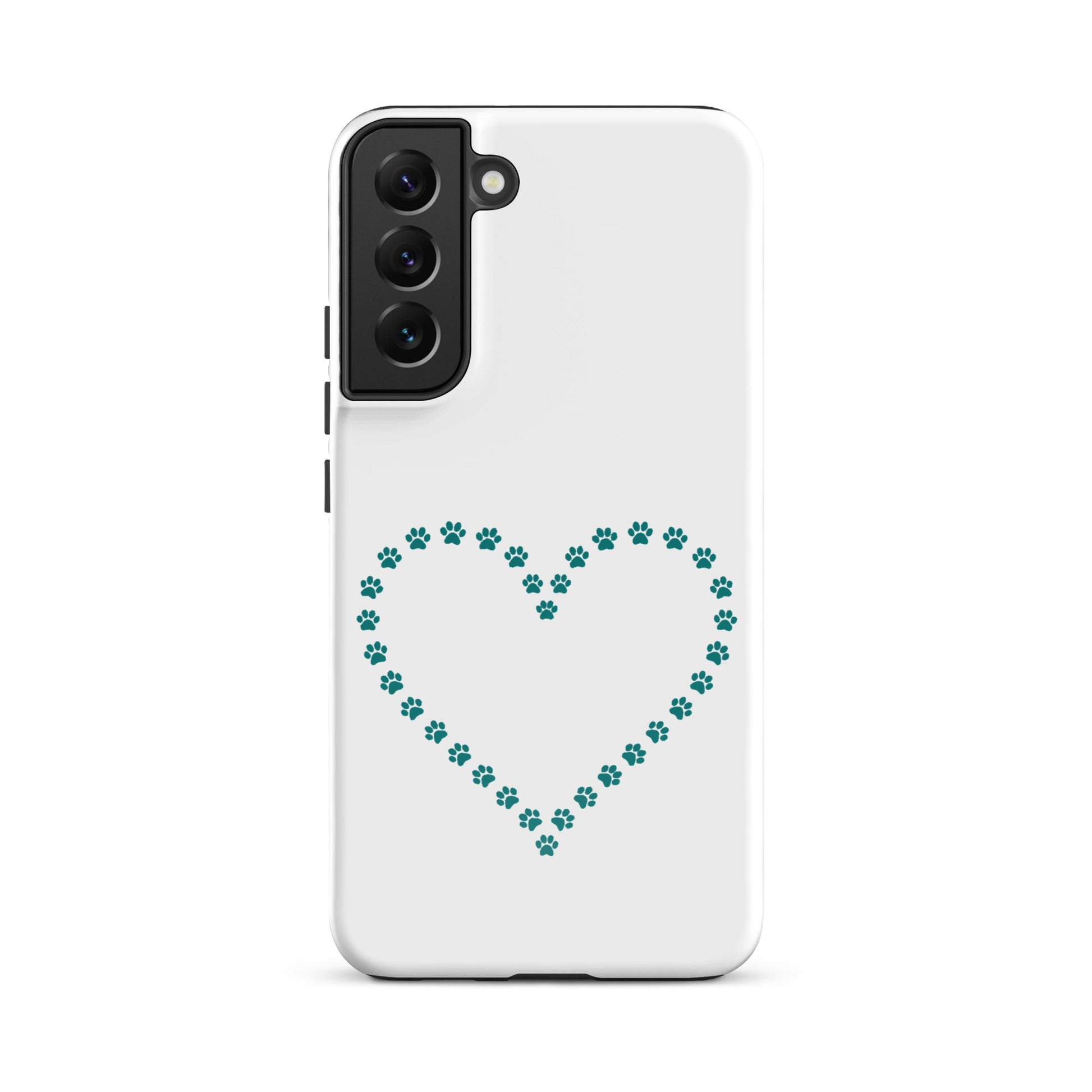 Phone Case for Samsung Galaxy featuring a heart design made of paw prints for pet lovers.