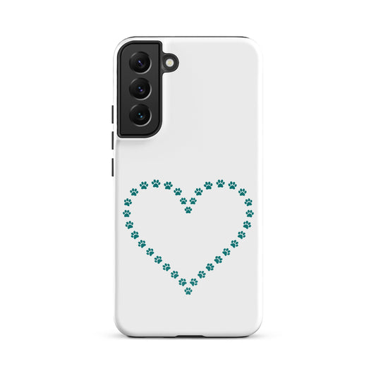Phone Case for Samsung Galaxy featuring a heart design made of paw prints for pet lovers.