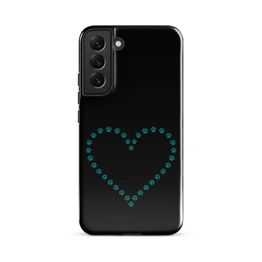 Phone Case for Samsung Galaxy with paw print heart design for pet lovers