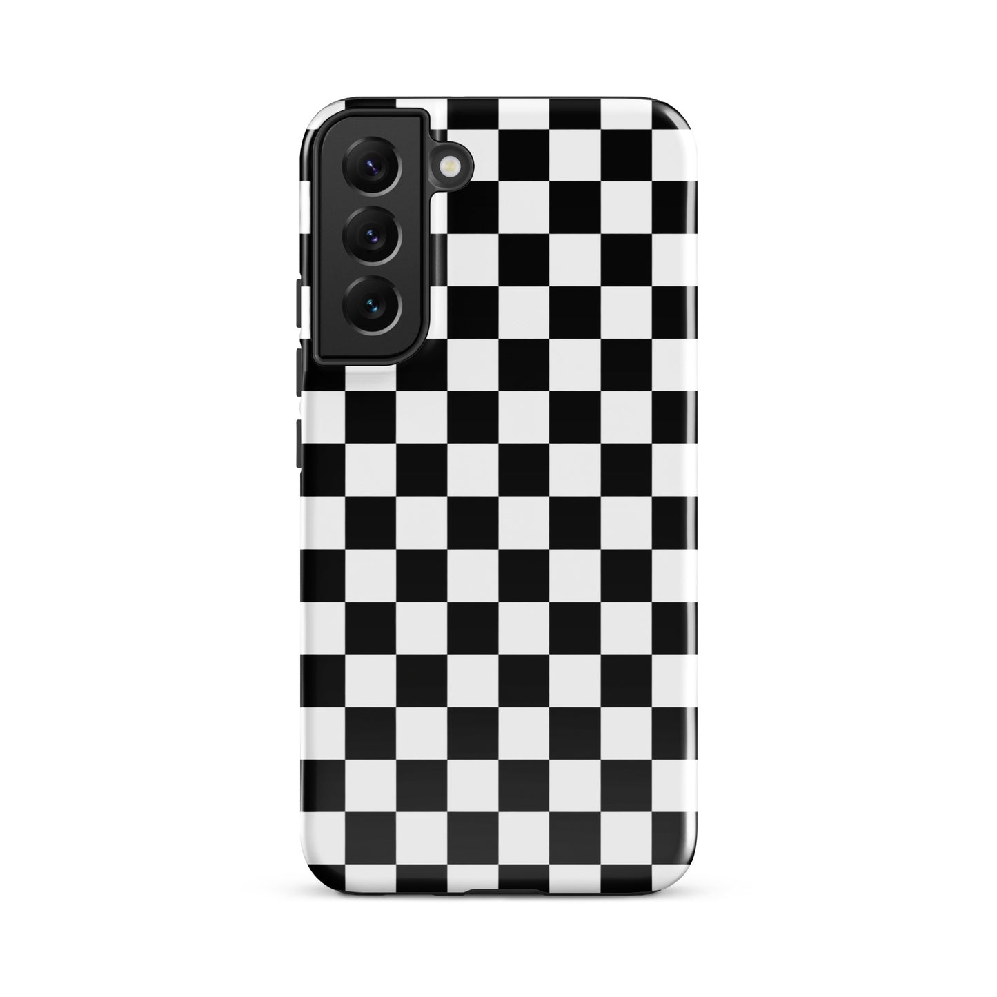 Phone Case for Samsung Galaxy with bold black-and-white checkered design