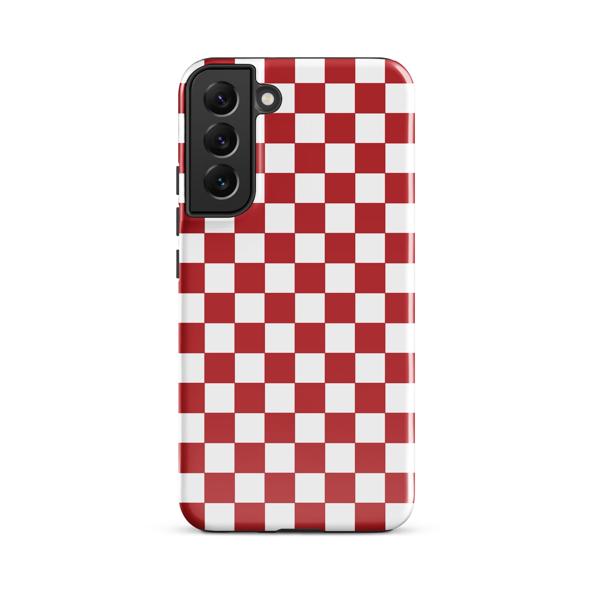 Phone Case for Samsung Galaxy with crimson red checkered design, adding a bold, playful style to your device.