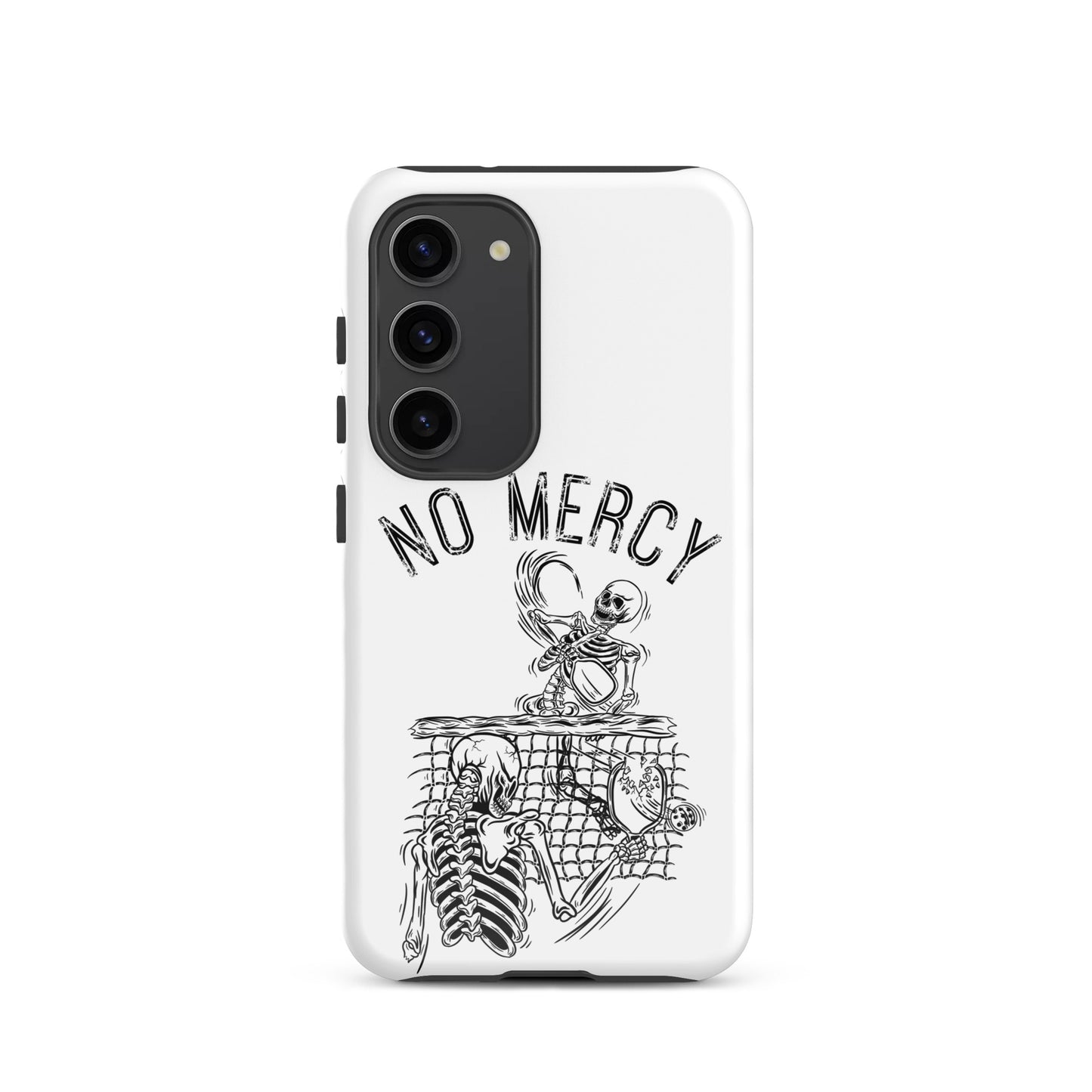Pickleball Samsung Galaxy case featuring 'No Mercy' design for aggressive players.