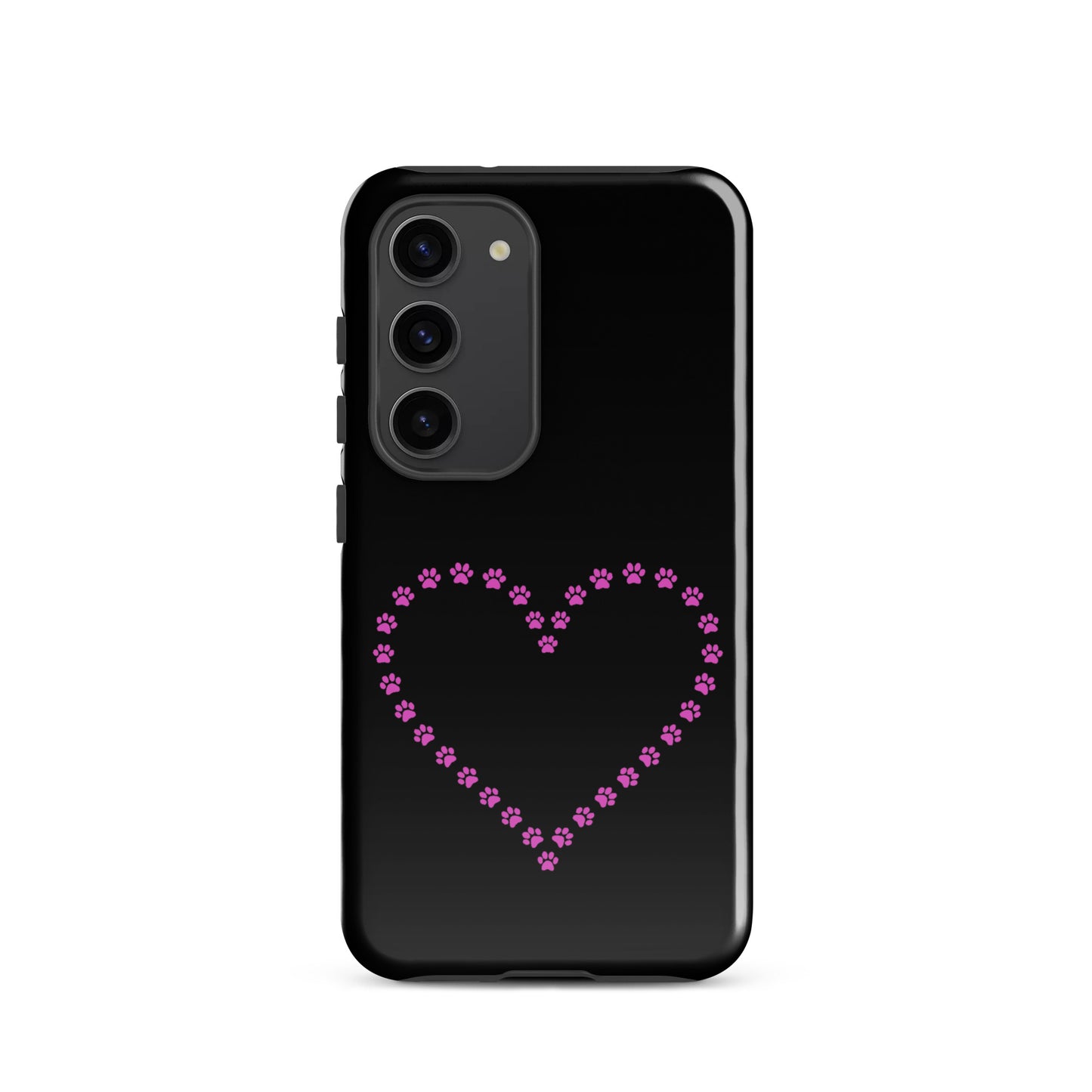 Phone Case for Samsung Galaxy featuring a playful paw print heart design for pet lovers.
