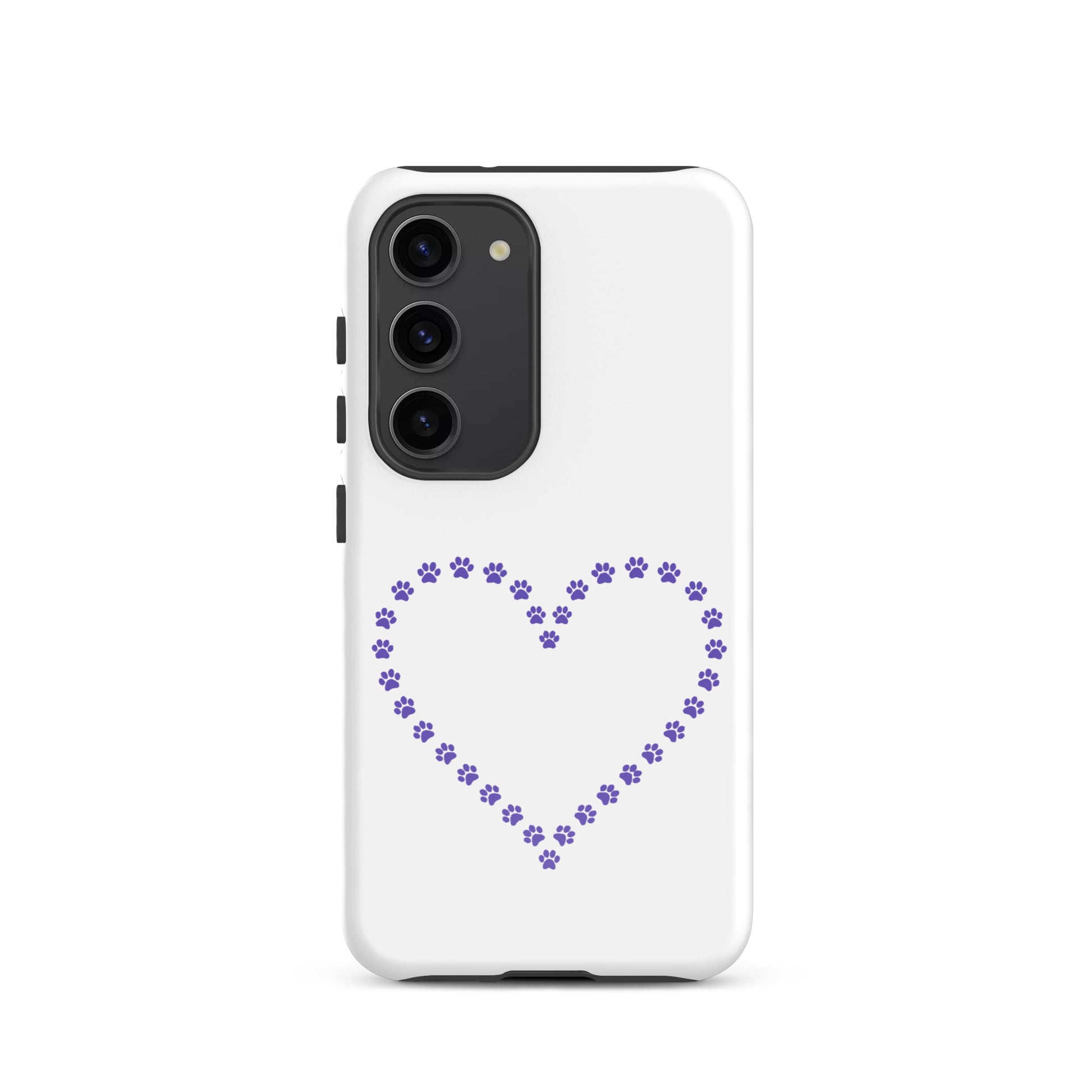 Phone Case featuring a heart design made of paw prints, perfect for pet lovers.