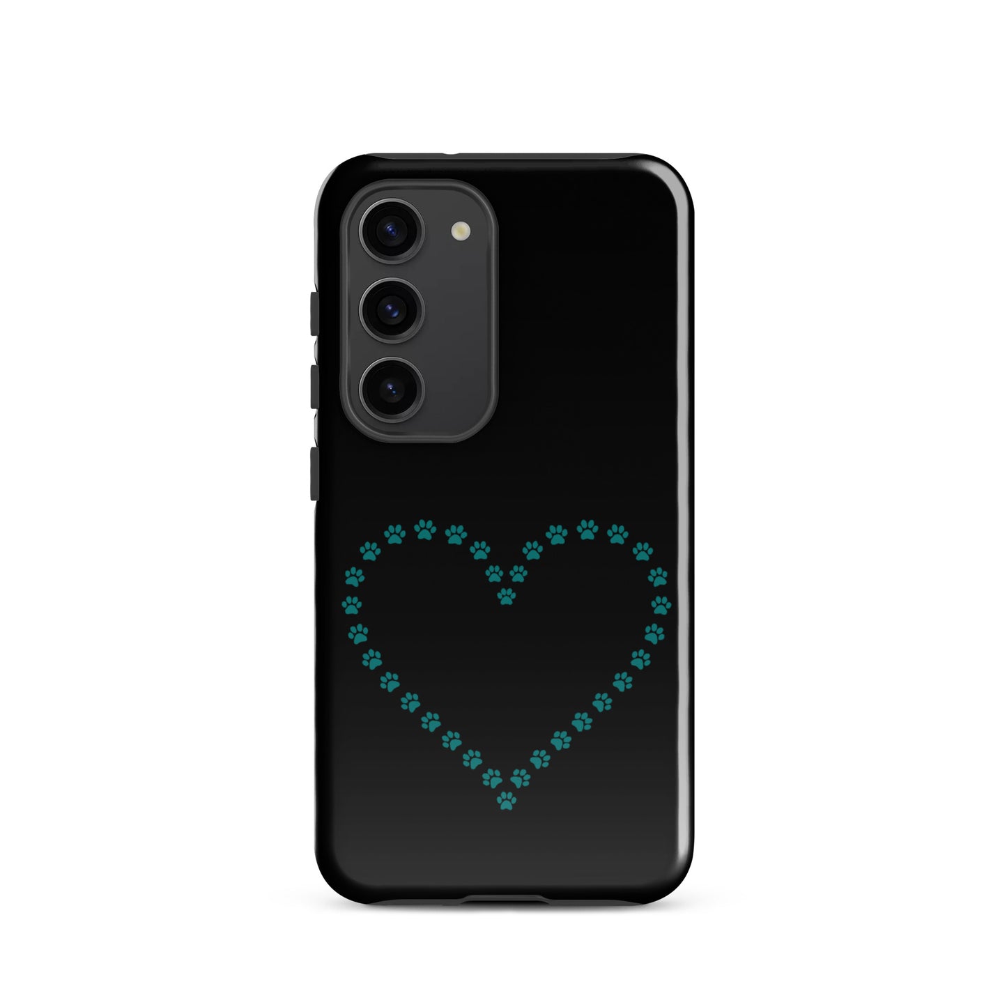 Phone Case for Samsung Galaxy featuring a paw print heart design, perfect for pet lovers and durable protection.