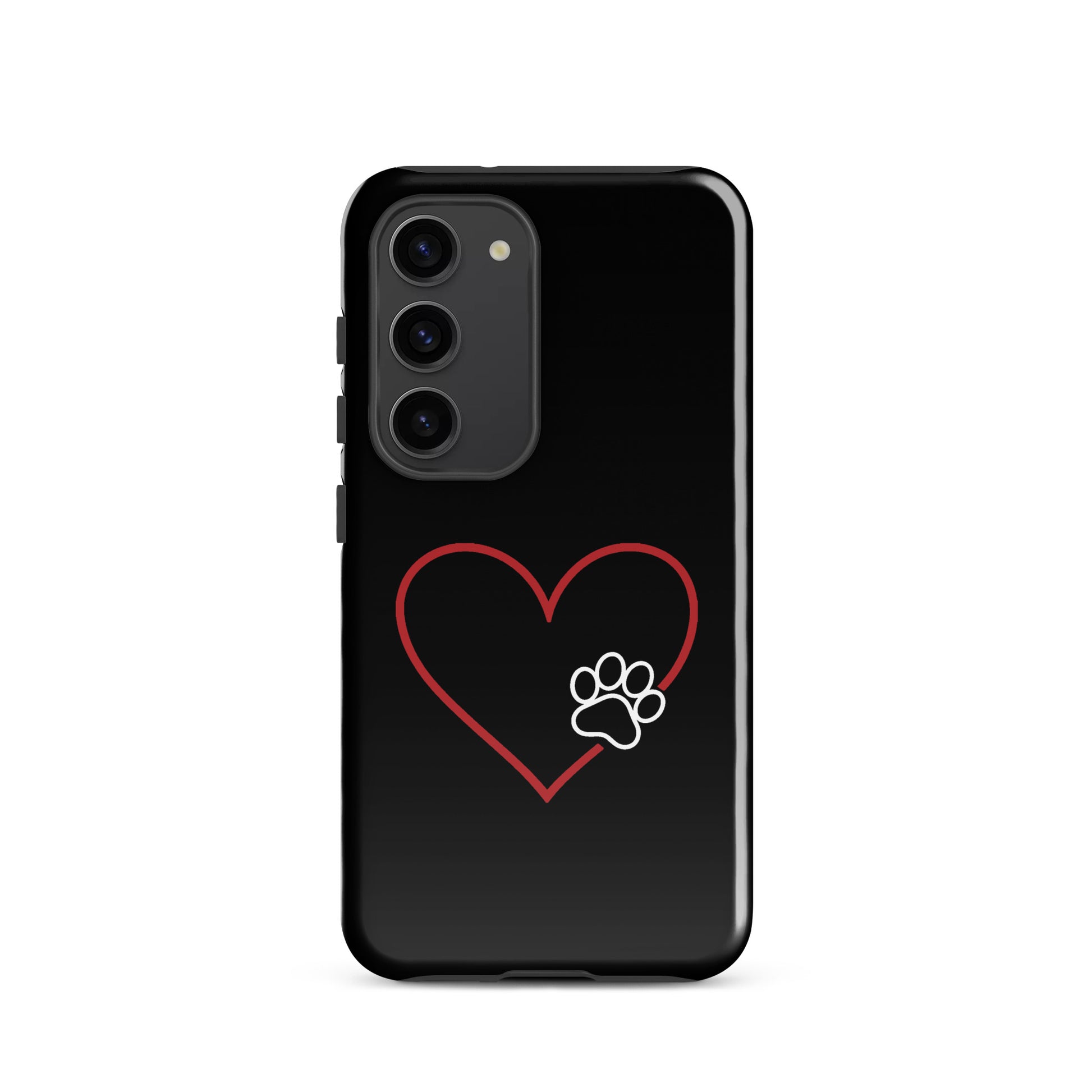 Phone Case for Samsung Galaxy with heart and paw print design, perfect blend of style and protection for pet lovers.